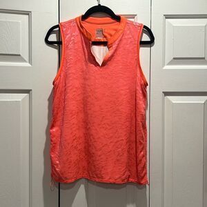 Lucky In Love Orange Lace Tank, Size XL (14)